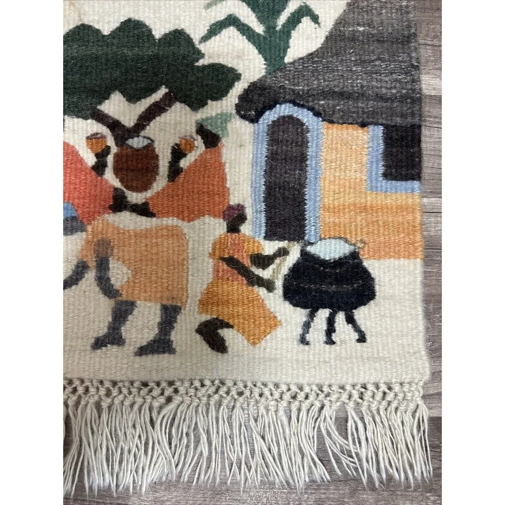 Vintage Beautiful Hand Woven Moteng Weavers Wool Tapestry Kilim Wall Hanging